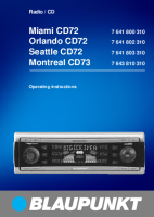 Blaupunkt Seattle-CD-72 - Owners Manual 
